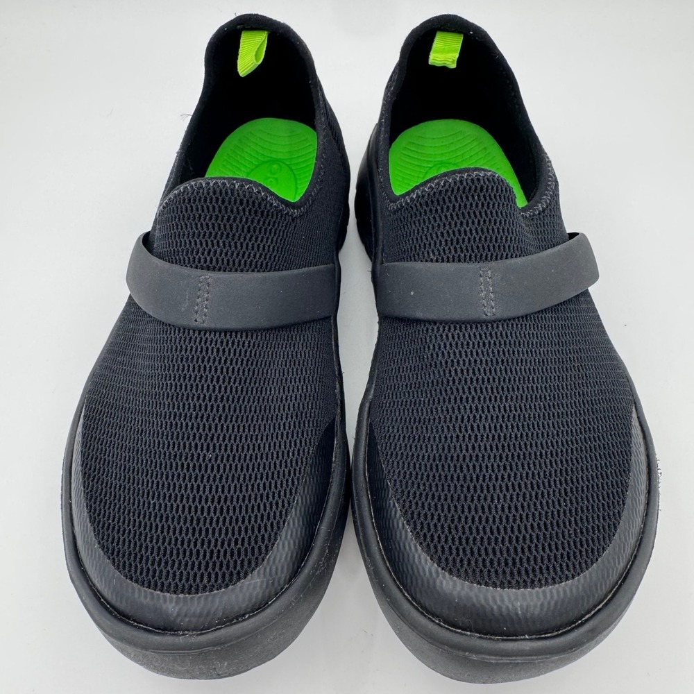 Oofos OOmg Mesh Low Black Recovery Walking Shoes Womens 6 Slip On Travel Comfort - Picture 2 of 9